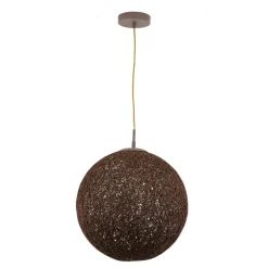 Best Easylight Pendelleuchte Kugel Geflecht Braun rund Ø 39 cm Metall