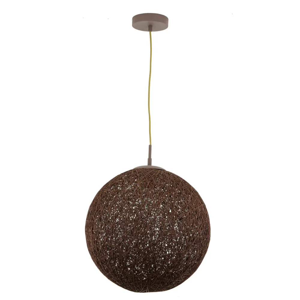 Best Easylight Pendelleuchte Kugel Geflecht Braun rund Ø 39 cm Metall
