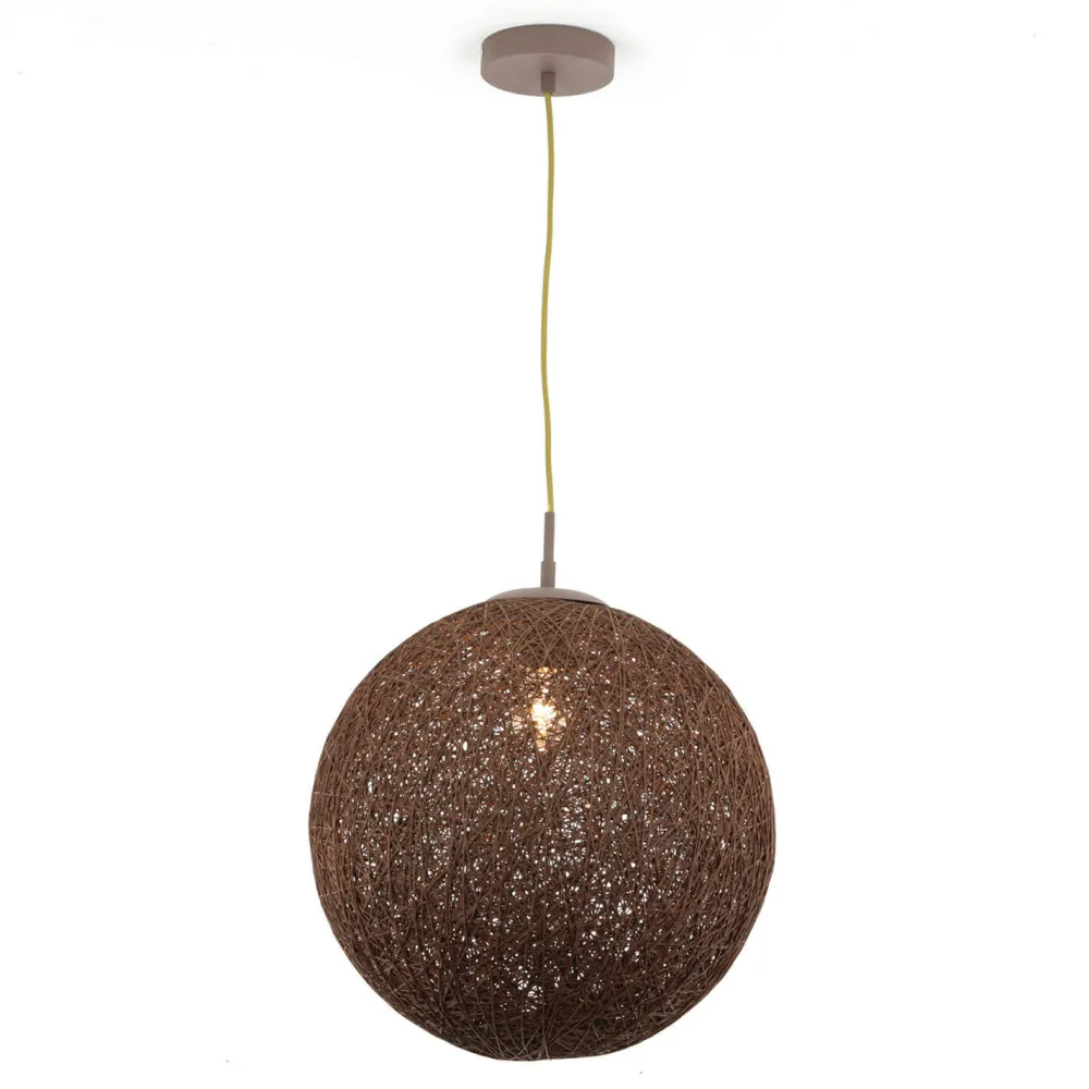 Best Easylight Pendelleuchte Kugel Geflecht Braun rund Ø 39 cm Metall