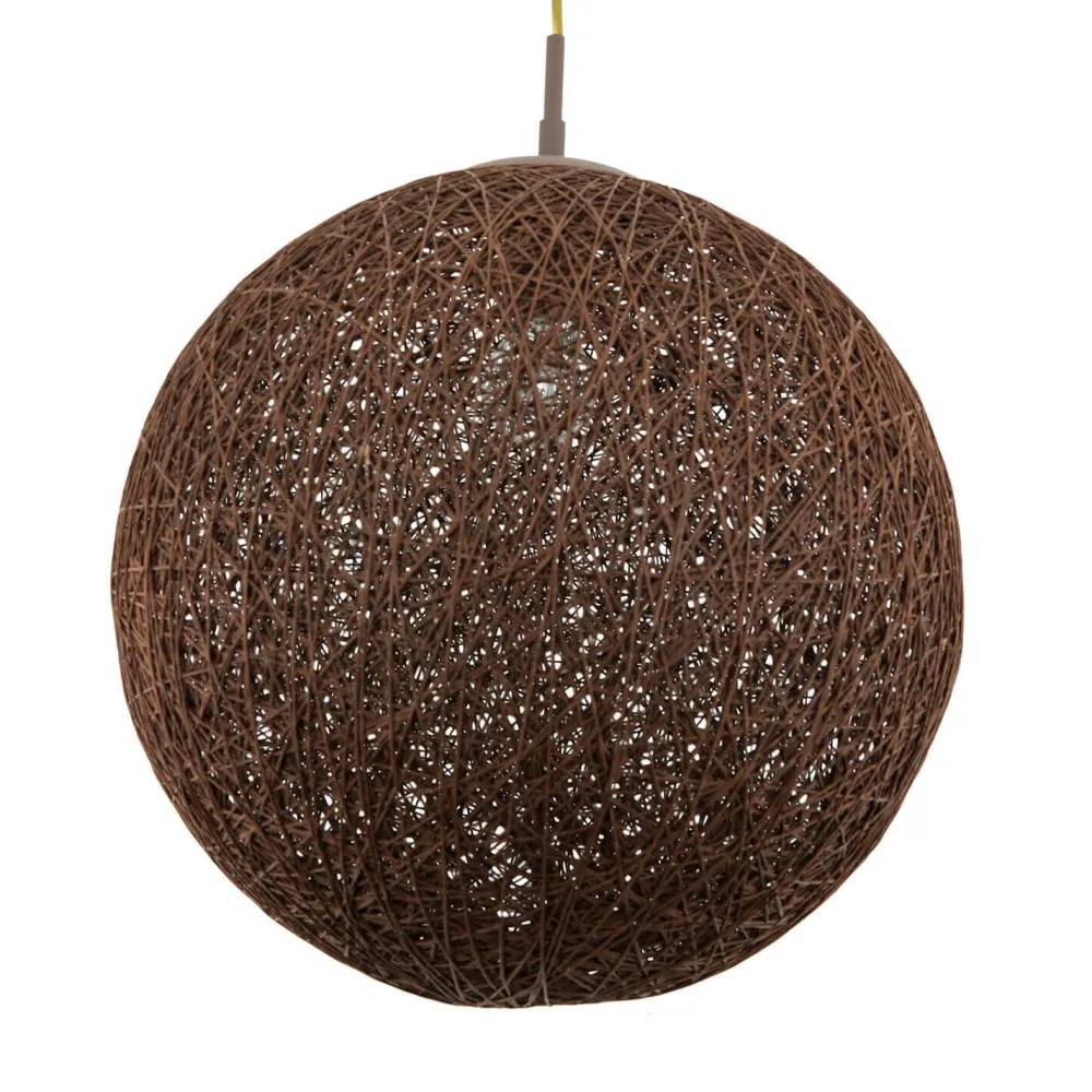 Best Easylight Pendelleuchte Kugel Geflecht Braun rund Ø 39 cm Metall