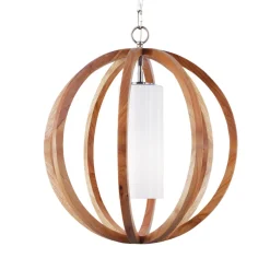 Elstead Pendelleuchte Kugel Holz Glas Esszimmer Wohnzimmer* Schlafzimmer Lampen|Kugellampen