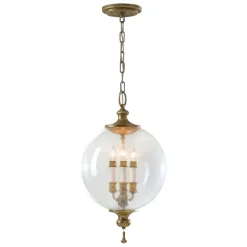 Online Elstead Pendelleuchte Kugelschirm Ø 30,5 cm in Antik verstellbar PALLO