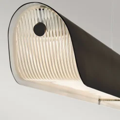 Online Elstead Pendelleuchte LED 116,8 cm lang Metall Glas Schwarz Modern