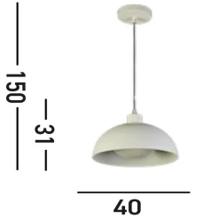 Searchlight Pendelleuchte Loft E27 bis 60 W Ø25 cm Metall in Creme