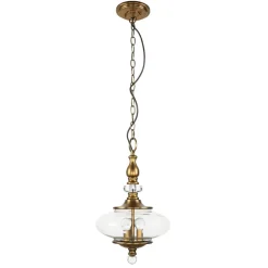 New Elstead Pendelleuchte LYN Messing Ø30cm kürzbar Lampe