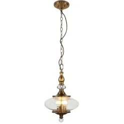 New Elstead Pendelleuchte LYN Messing Ø30cm kürzbar Lampe