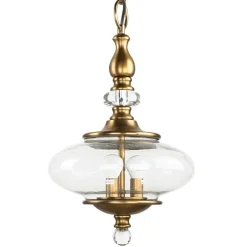 New Elstead Pendelleuchte LYN Messing Ø30cm kürzbar Lampe