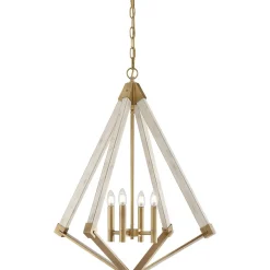 Outlet Elstead Pendelleuchte MADEA Messing Ø61cm kürzbar Lampe