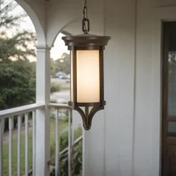 Discount Elstead Pendelleuchte MERYL Glas Stahl verstellbar Terrasse