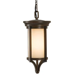 Discount Elstead Pendelleuchte MERYL Glas Stahl verstellbar Terrasse