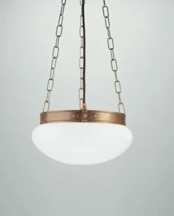 Berliner Messingleuchten Pendelleuchte Messing Glas blendarm E27 Ø30 cm rund* Hängelampen|Bürolampen