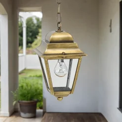 New Lido Pendelleuchte Messing IP43 Außenbereich Rustikal