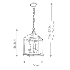 Elstead Pendelleuchte Metall 30,5 cm breit H: max. 246,4 cm 3x E14* Hängelampen|Bürolampen