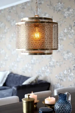 Hot By Rydéns Pendelleuchte Metall B: 34 cm H: max. 120 cm E27 in Messing