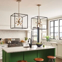 Discount Elstead Pendelleuchte Metall B: 51 cm Messing Schwarz 12x E14