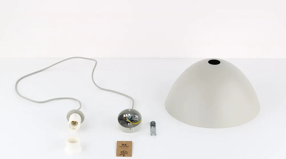 TK Lighting Pendelleuchte Metall Beige Ø 34 cm rund Höhe verstellbar E27* Hängelampen|Esszimmer Lampen