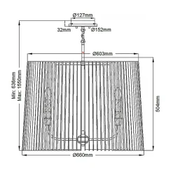 Elstead Pendelleuchte Metall D: 66 cm H: max. 155 cm rund 6x E14* Hängelampen|Bürolampen