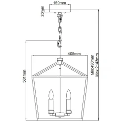 Discount Elstead Pendelleuchte Metall E14 40,5 cm breit H: max. 216,9 cm