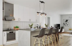 By Rydéns Pendelleuchte Metall E27 4-flammig 90 cm breit Schwarz Messing* Hängelampen|Wohnzimmerlampen