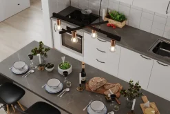 By Rydéns Pendelleuchte Metall E27 4-flammig 90 cm breit Schwarz Messing* Hängelampen|Wohnzimmerlampen