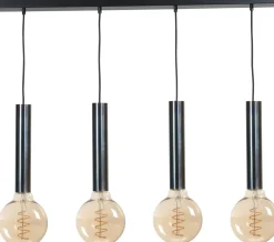 Masterlight Pendelleuchte Metall 4-flammig Schwarz für E27* Wohnzimmerlampen|Esszimmer Lampen