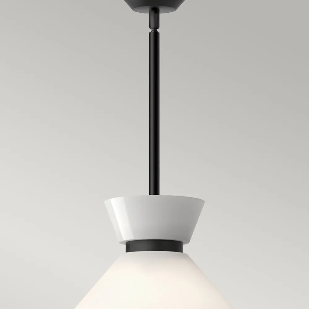 Sale Elstead Pendelleuchte Metall Glas D: 35,8 cm rund Schwarz Weiß