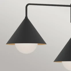Elstead Pendelleuchte Metall Glas Schwarz 96,5 cm breit 3-flammig E27* Hängelampen|Esszimmer Lampen