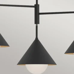 Elstead Pendelleuchte Metall Glas Schwarz 96,5 cm breit 3-flammig E27* Hängelampen|Esszimmer Lampen