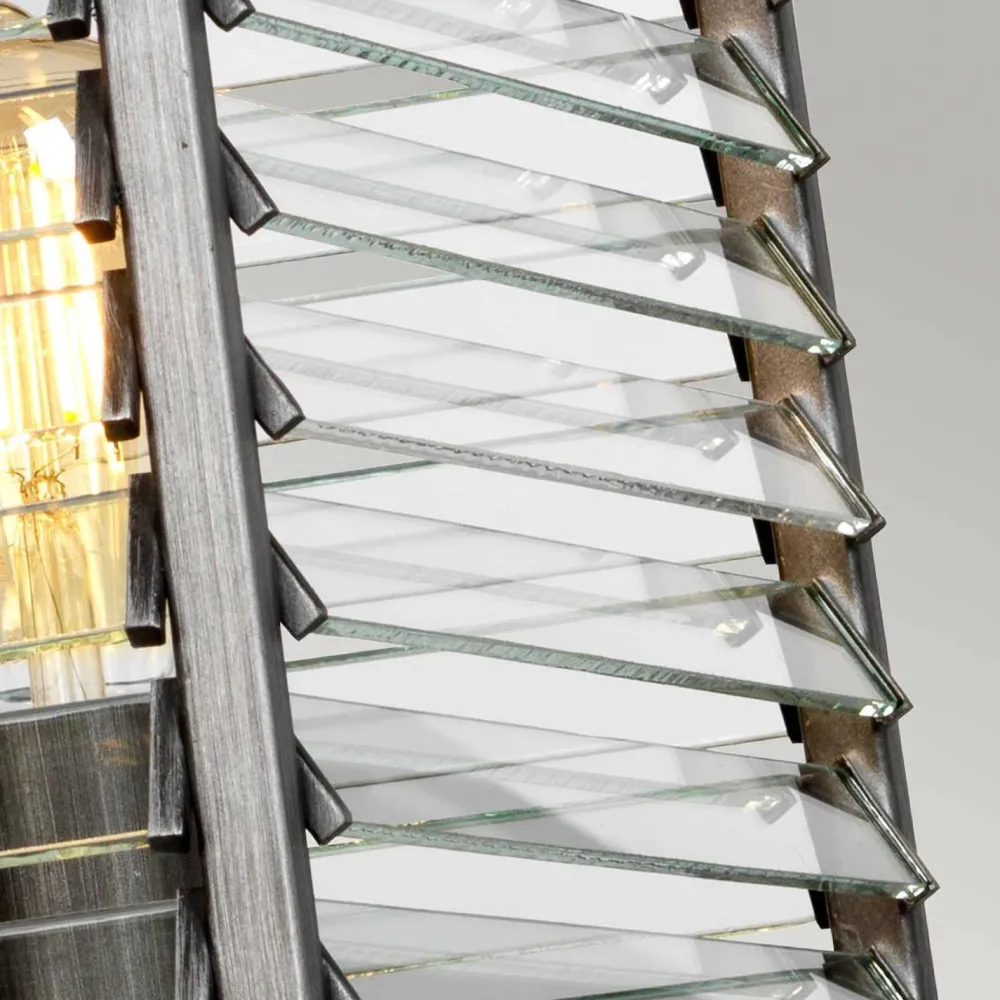 Elstead Pendelleuchte Metall Glas B: 39,4 cm Gunmetal Grau 4x E27* Hängelampen|Bürolampen