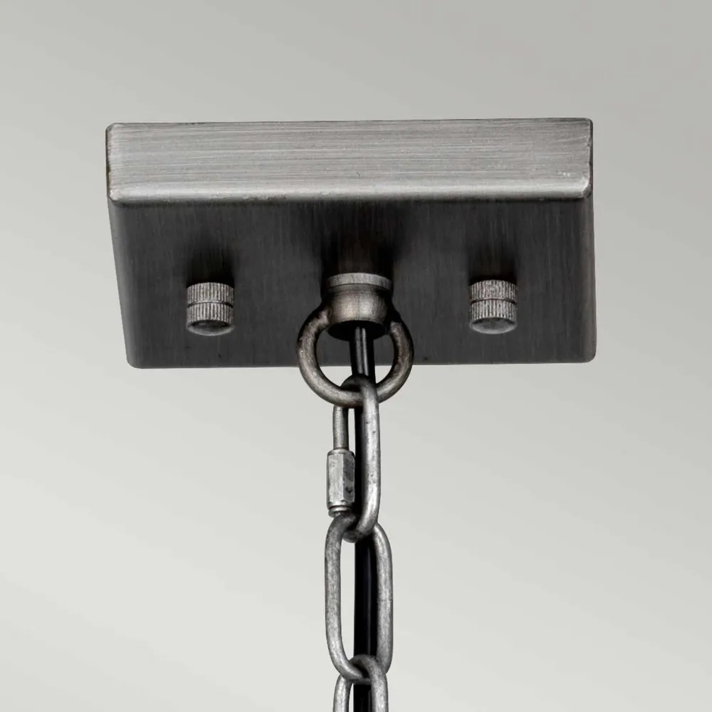 Elstead Pendelleuchte Metall Glas B: 39,4 cm Gunmetal Grau 4x E27* Hängelampen|Bürolampen