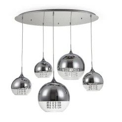 Maytoni Pendelleuchte Metall Glas H: max. 95 cm Nickel E27 JOY* Hängelampen|Esszimmer Lampen