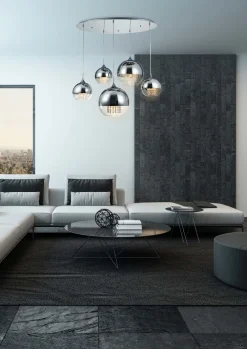 Maytoni Pendelleuchte Metall Glas H: max. 95 cm Nickel E27 JOY* Hängelampen|Esszimmer Lampen