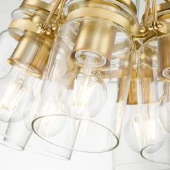 Elstead Pendelleuchte Metall Glas 6x E27 in Messing verstellbar* Hängelampen|Bürolampen