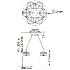 Elstead Pendelleuchte Metall Glas 6x E27 in Messing verstellbar* Hängelampen|Bürolampen