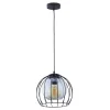 Discount TK Lighting Pendelleuchte Metall Glas Ø 26 cm Schwarz Grau E27