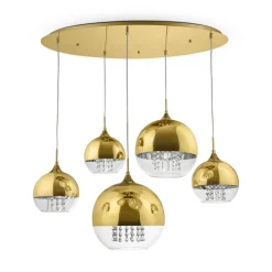 Maytoni Pendelleuchte Metall Glas H: max. 95 cm in Gold E27 JOY* Hängelampen|Esszimmer Lampen