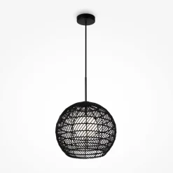 Clearance Maytoni Pendelleuchte Metall Glas G9 rund D: 30 cm Schwarz Weiß