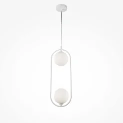 Maytoni Pendelleuchte Metall Glas G9 H: max. 204 cm Weiß Modern