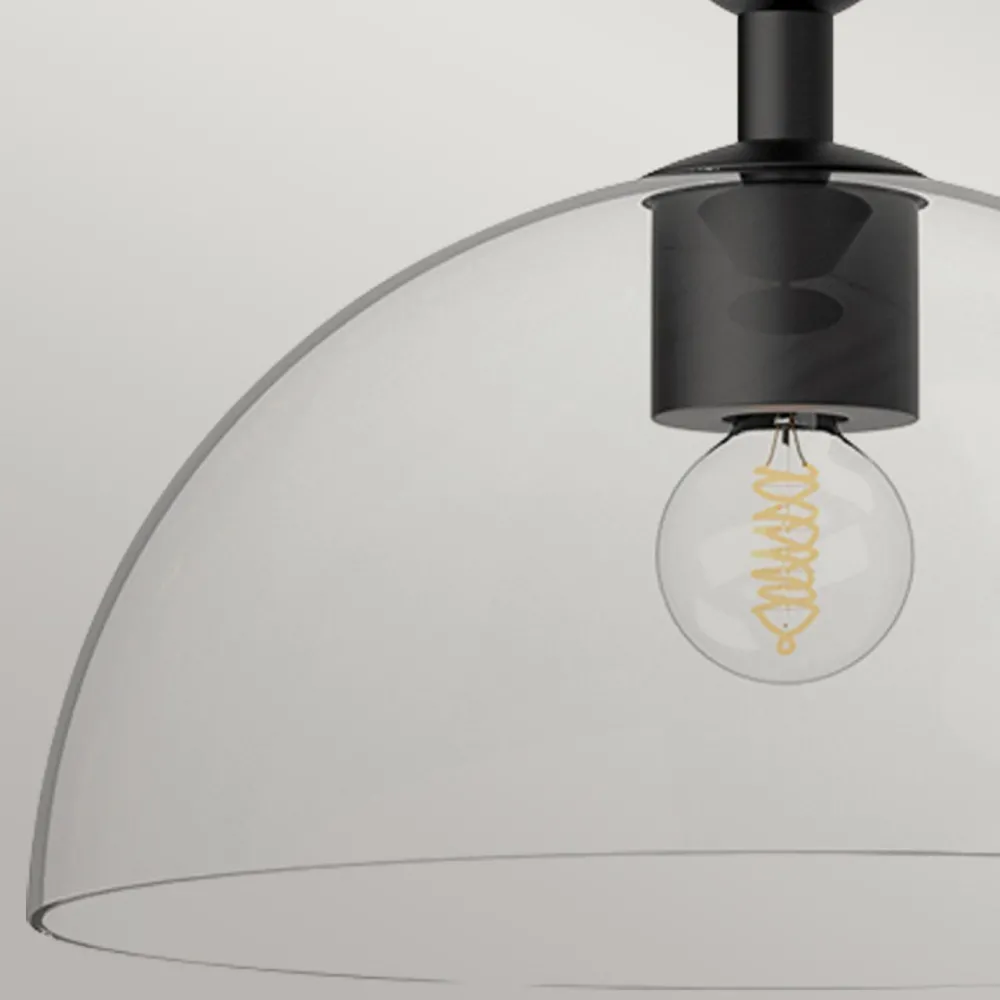 Sale Elstead Pendelleuchte Metall Glas rund D: 30,5 cm Schwarz E27