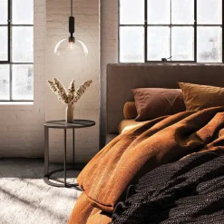 Sale Elstead Pendelleuchte Metall Glas rund D: 30,5 cm Schwarz E27