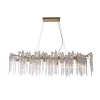 Searchlight Pendelleuchte Metall Glas stilvoll L:117 cm G9 in Gold* Wohnzimmerlampen|Esszimmer Lampen