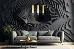 Belis Pendelleuchte Metall GU10 L:55 cm Schwarz Gold 3-flmg* Hängelampen|Bürolampen