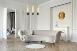 Belis Pendelleuchte Metall GU10 L:55 cm Schwarz Gold 3-flmg* Hängelampen|Bürolampen