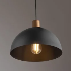 TK Lighting Pendelleuchte Metall Holz Ø 35 cm E27 Skandinavisch* Skandinavische Lampen|Lampen Aus Aller Welt