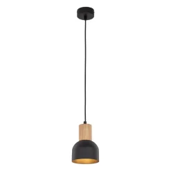 TK Lighting Pendelleuchte Metall Holz Ø 11,5 cm klein E27 Skandinavisch* Hängelampen|Esszimmer Lampen