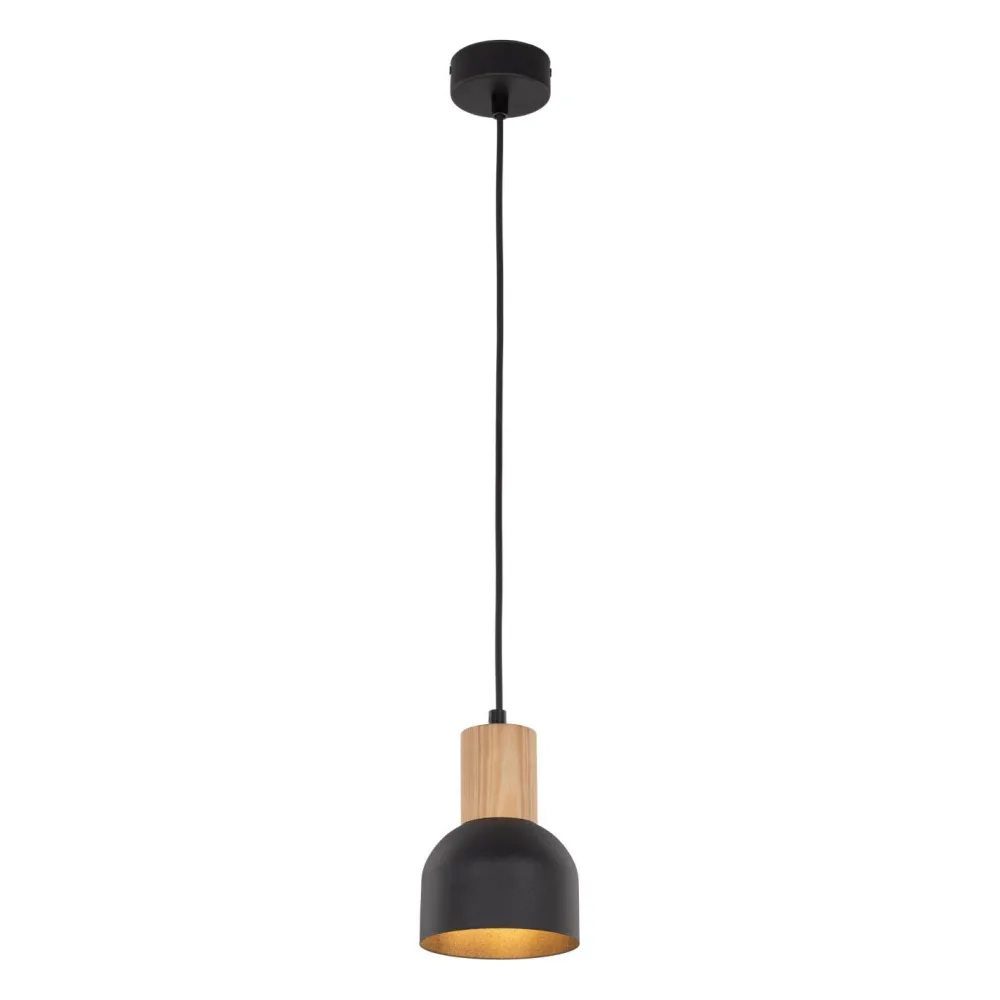 TK Lighting Pendelleuchte Metall Holz Ø 11,5 cm klein E27 Skandinavisch* Hängelampen|Esszimmer Lampen
