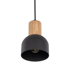 TK Lighting Pendelleuchte Metall Holz Ø 11,5 cm klein E27 Skandinavisch* Hängelampen|Esszimmer Lampen