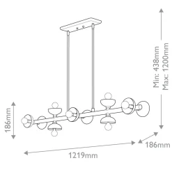 Elstead Pendelleuchte Metall in Bronze 121,9 cm lang H: max. 120 cm* Hängelampen|Bürolampen