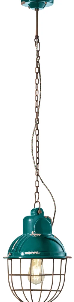 Clearance Ferroluce Pendelleuchte Metall Keramik E27 Ø 26 cm rund ELENA