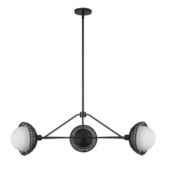 Elstead Pendelleuchte Metall Rattan Glas 101,4 cm breit 3x E14* Hängelampen|Bürolampen